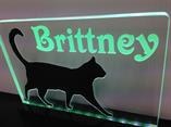 For Brittney who loves cats. The cat was done using 2mm Black Acrylic inlay.